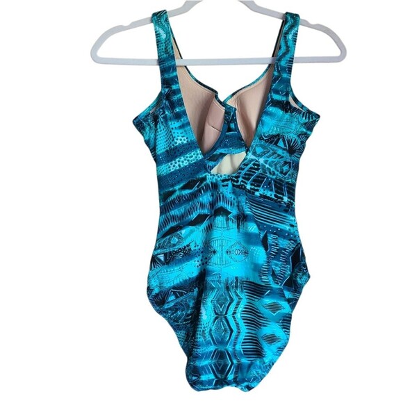 miraclesuit one piece bathing suit slimming swimsuit blue womens size 8 - Picture 2 of 6